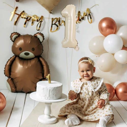 Image of TONIFUL Number Balloon 16 Inch 10 Pcs Caramel 0-9 Birthday Number Balloons