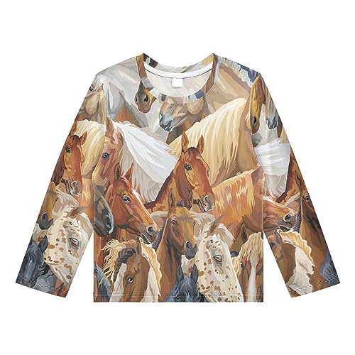 Image of CaTaKu Boys Swim Shirt Long Sleeve Rash Guard for Boys Toddler Rashguard Water Sun Shirt UPF+ 50 Swimwear