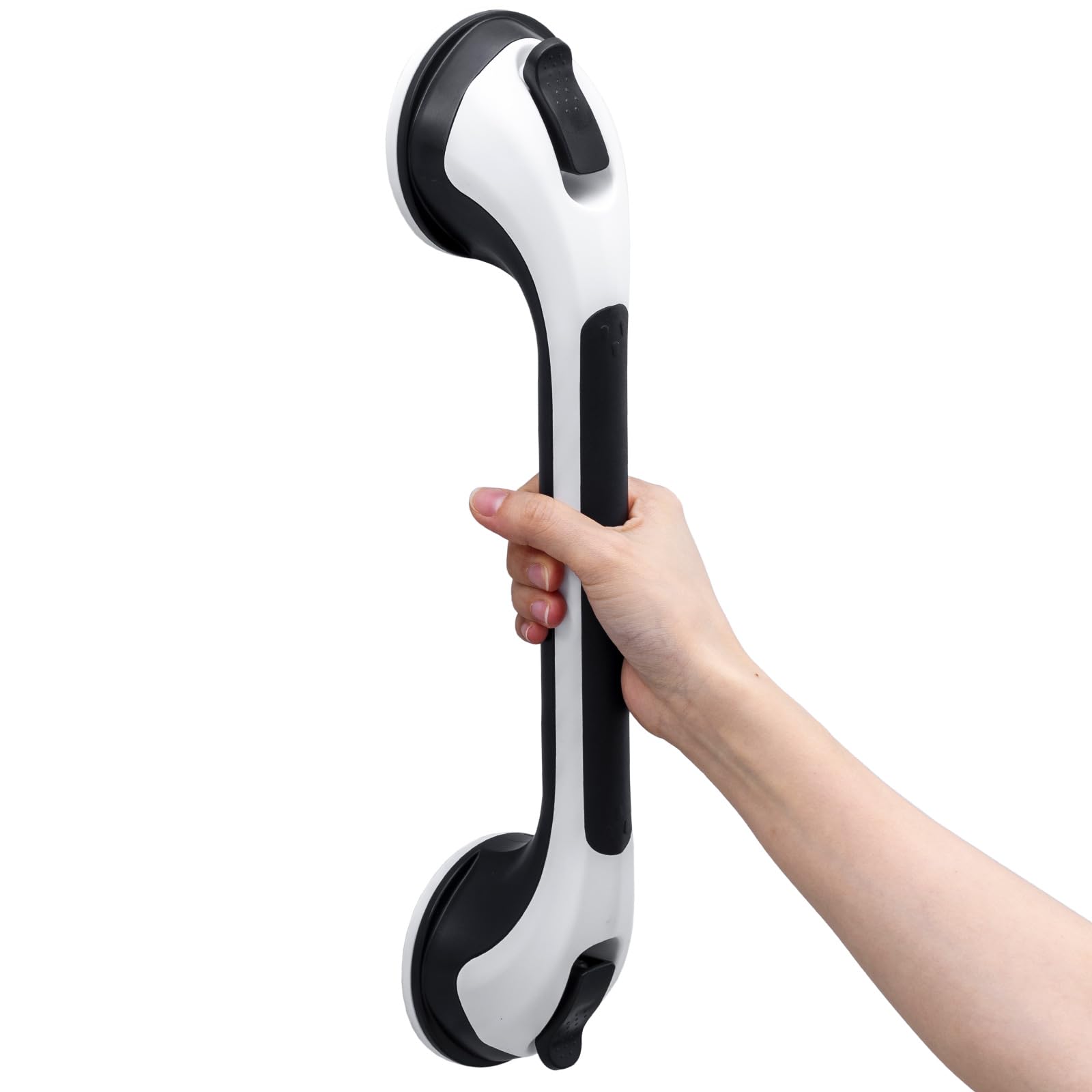 TAILI Shower Grab Bar, 16.8 Inch Shower Handles for Bathtubs and Wall for Elderly, Suction Grab Bars for Seniors Bathroom Safety Handle for Elderly, No Drilling Removable,Black