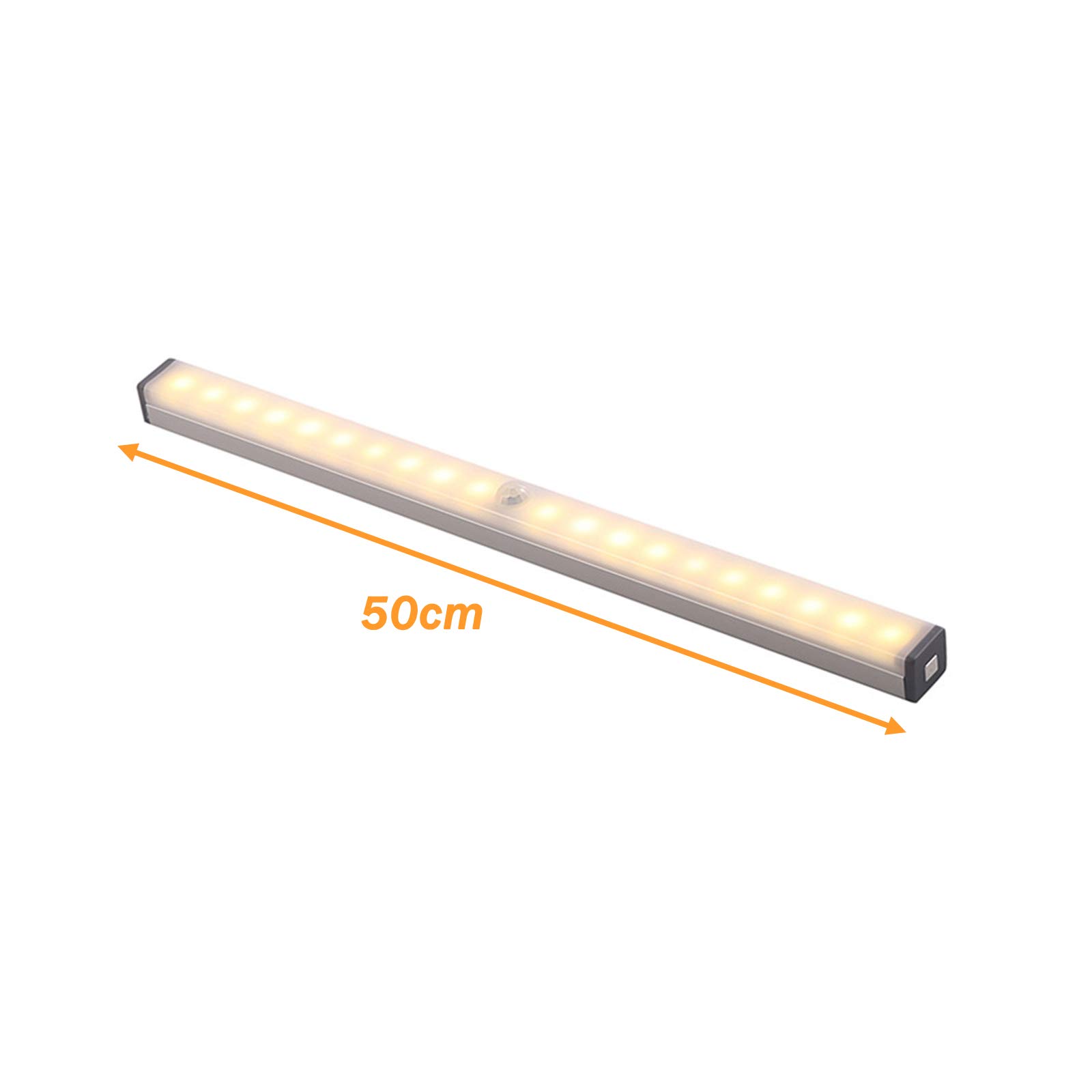 Applique Murale à détecteur de Mouvement, alimentée par Batterie USB, veilleuse LED avec capteur sans Fil pour tiroir, escaliers, Couloir, Cuisine, Chambre à Coucher, 50 cm