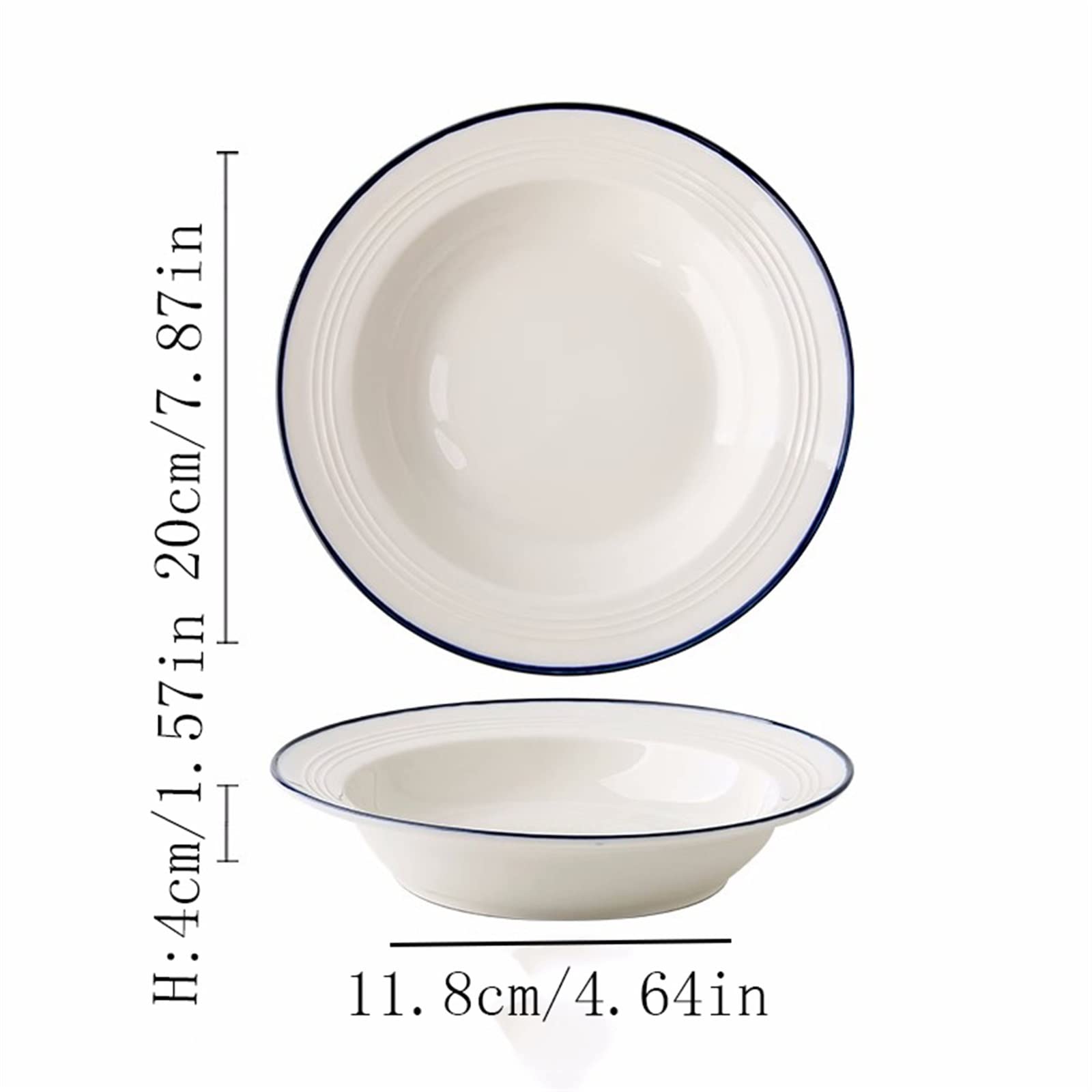 Talerze Obiadowe Dwa talerze z kapeluszami Prosty talerz Ceramiczny do zupy Talerz sałatkowy obiadowy Kuchnia domowa Restauracja Biały okrągły