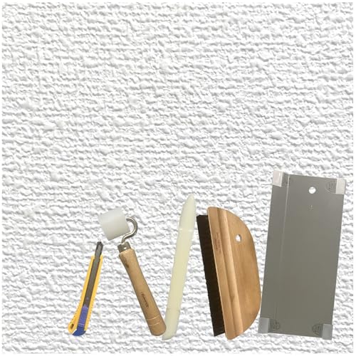 アサヒペン 生のりパックカベ紙貼り替えセット 幅92cm×長さ10m 947-RSD-11 生のり壁紙 道具セット付き 張り替え DIY 模様替え 白 ホワイト シンプル 防カビ シックハウス対策品 日本製壁紙