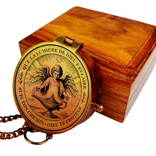 Compas en laiton personnalisé pour la Sainte Communion, texte personnalisé et 9 designs au choix (Vintage)