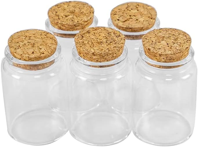 Transparent Glass Bottles With Cork 80ml Breakable Glass