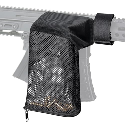 Besrilien Brass Shell Catcher Tactical Cartridge Collector Mesh Padded Mesh Brass Casing Catcher with Zippered Bottom Quick Release Brass Catcher, Long Version
