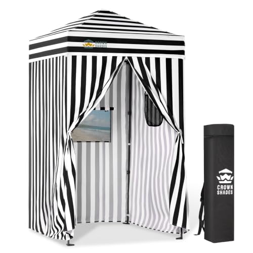 CROWN SHADES 4x4 Pop Up Changing Tent Portable Changing Room Black/White