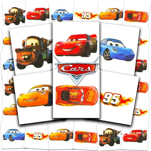 Disney Cars Tattoos for Kids Party Favors Bundle - 72 Pc Individual Tattoos