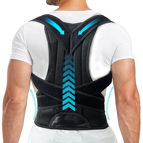 imuounl Posture correction belt for men or women, back support brace posture corrector belt with breathable adjustable shoulder straps Relief Back Pain, Support for Neck, Shoulder and Back(L)