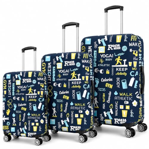Image of Printed Luggage Cover for Traveling Bag & Suitcase - Stretchable & Scratchproof Trolley Protector with Velcro Lock & Lightweight Washable Material(Suitcase Bag Not Included, Only Cover in Product)