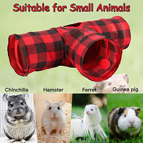 Yuepet guinea pig tunnel and tube collapsible 3 way guinea pig hideout with plaid classic style, small animal tunnel for guinea pig ferret hamster chinchilla 4 Yuepet guinea pig tunnel and tube collapsible 3 way guinea pig hideout with plaid classic style, small animal tunnel for guinea pig ferret hamster chinchilla - image 5