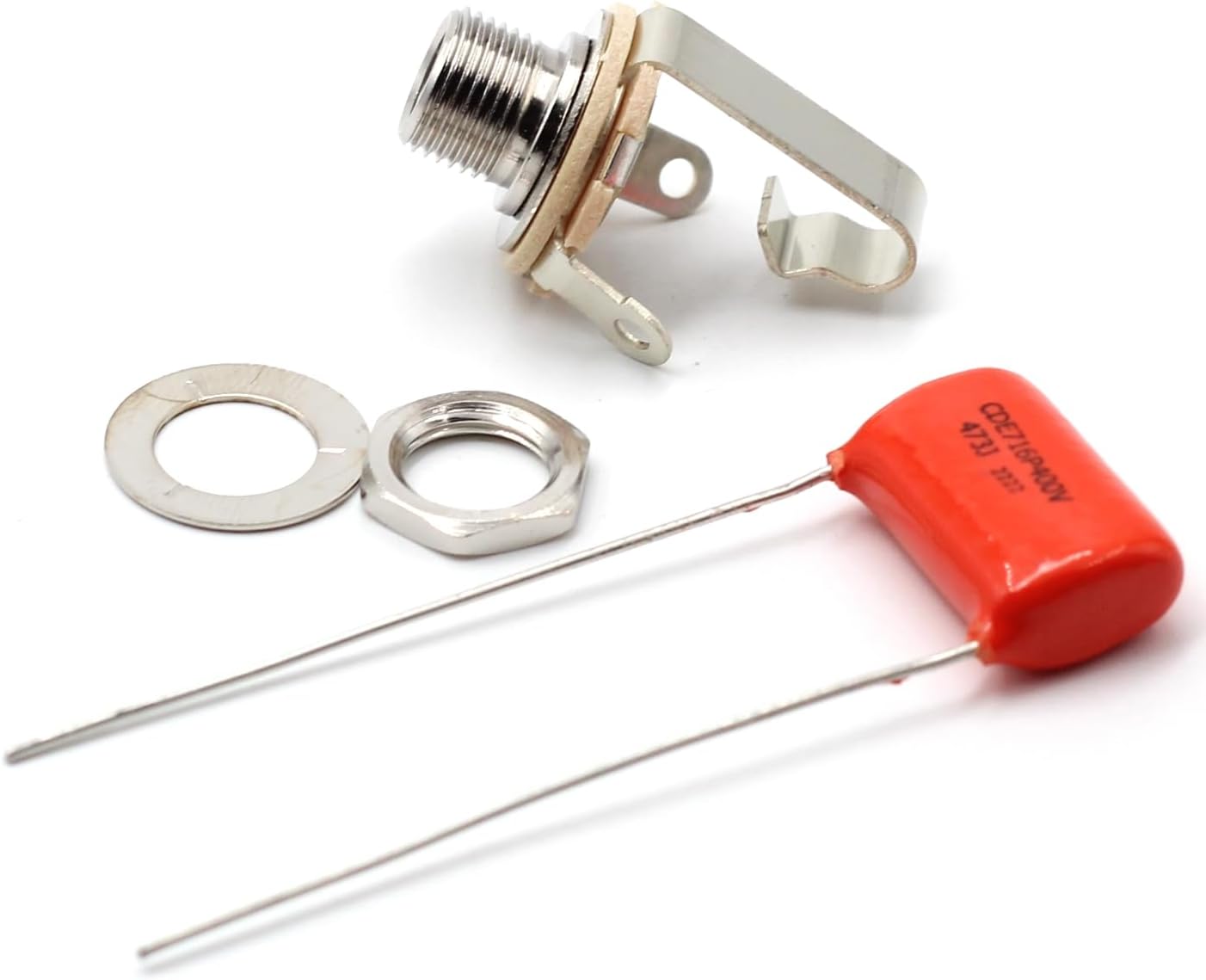 The Art Of Tone Fender Jazz Bass Wiring Kit - Custom CTS 250k Solid Shaft Potentiometers and .047uF Orange Drop Guitar Capacitor