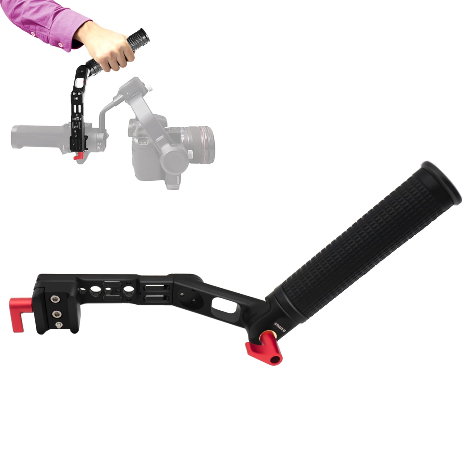 RS4 Handle RS3 Handgrip Adjustable Sling Handheld Extension Aluminum Alloy Grip Mount with NATO Clamp Compatible for DJI RS4/ RS4 PRO/Ronin RS3 Mini/RS3/RS3 Pro/RS 2/RSC2 Gimbal Stabilizer