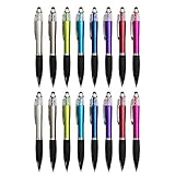 MiSiBao Stylus Pens for Touch Screens, Medium Point Pens with Crystals for Women and Kids Black Ink Pen with Stylus Ballpoint Pens with Comfort Grip for the iPad with 5 Refills (Style1 16-count)