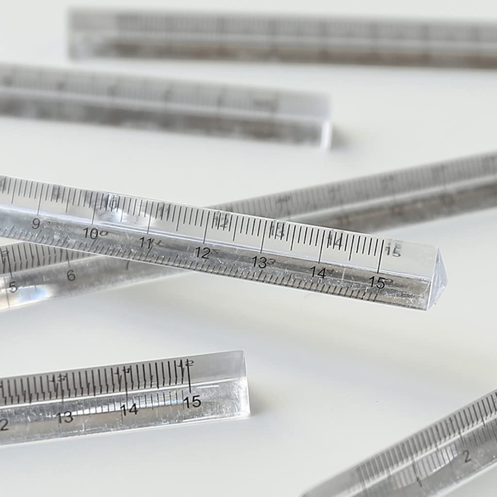 Transparent Triangular Ruler,Clear Acrylic Straight Ruler Three-Sided Ruler Measuring Tool Lightweight for Office School - Image 7