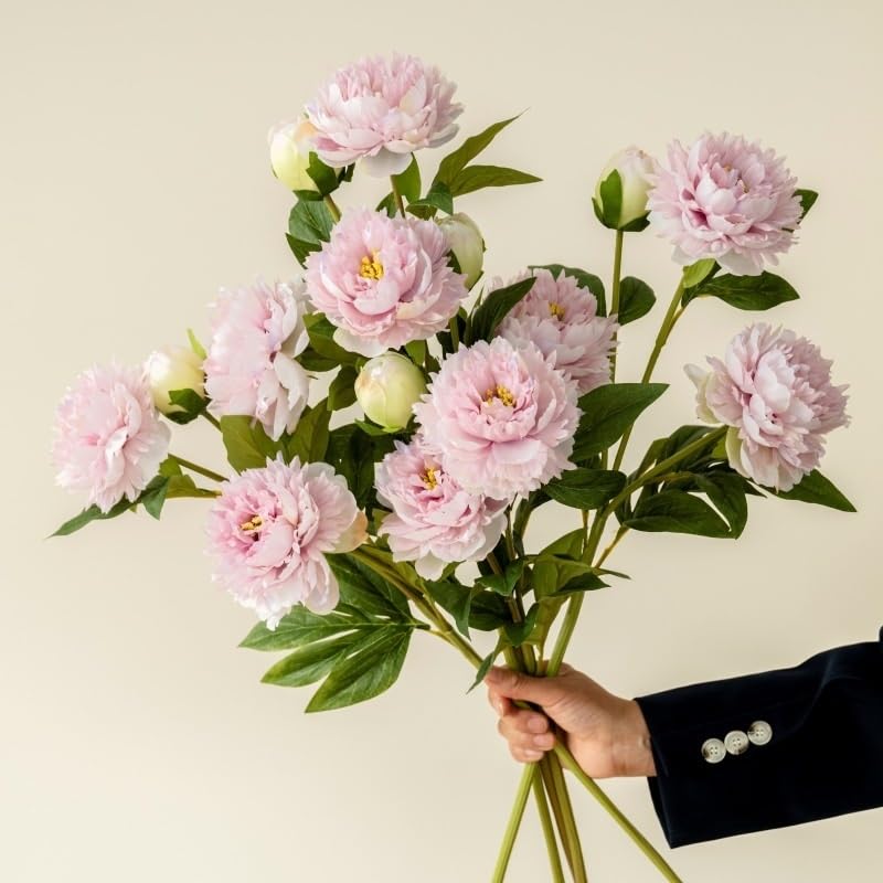 Amazon｜模擬八重牡丹の花飾り 模擬牡丹3輪の花束 (Color : 白い