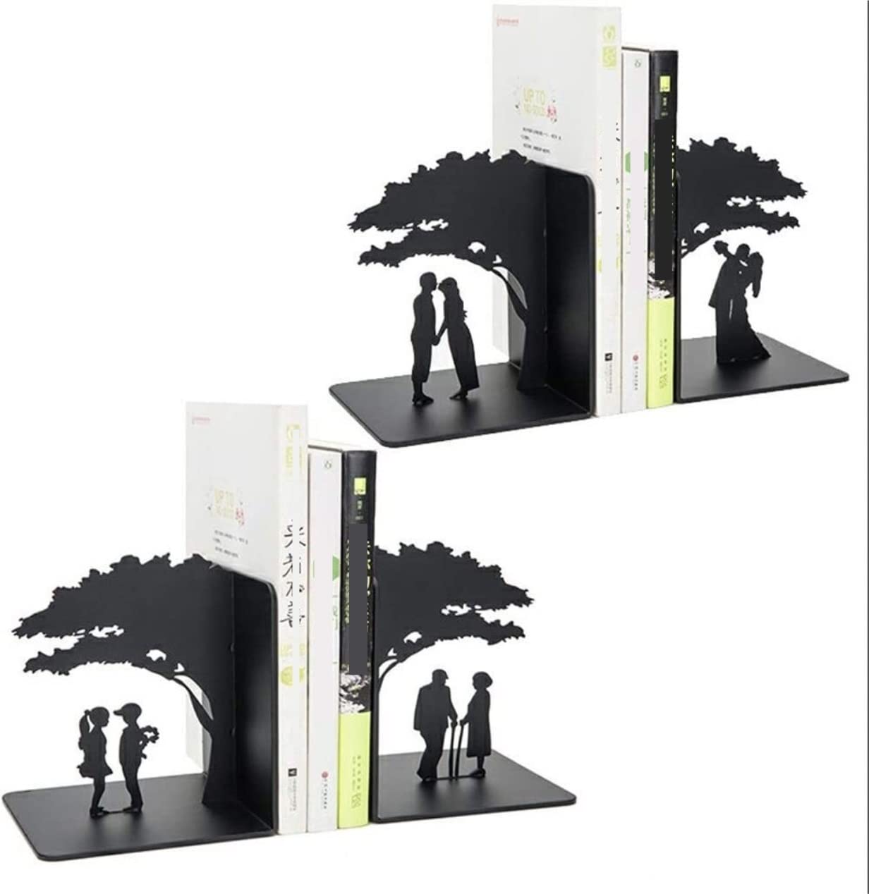 Dekoracyjne Podpórki Do Książek Biurowych Love Bookends Dekoracyjne Do Ciężkich Książek Metalowa Półka Na Książki Uchwyt Domu(C)