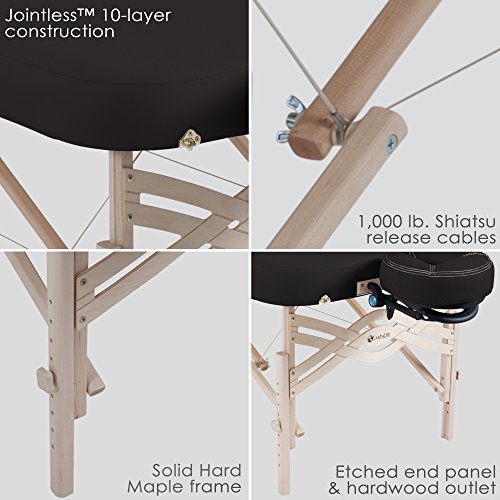 Image of EARTHLITE Premium Portable Massage Table Package SPIRIT - Spa-Level Comfort, Deluxe Cushioning incl. Flex-Rest Face Cradle & Strata Face Pillow, Carry Case (30 /32 inch x 73 inch) - Made in USA