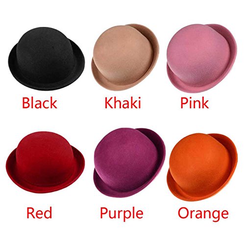 Women Hat, ღ Ninasill ღ Exclusive Dome Cashmere Bowler Hats (Black)