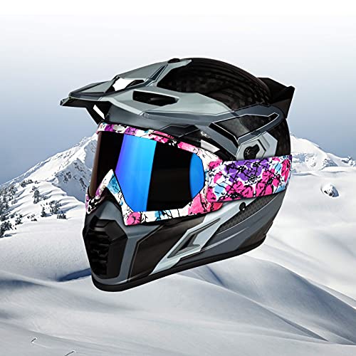 Adcgank Pink Atv Goggles Motorcycle Motocross Dirt Bike Mx Off Road Over Glasses Tear Off Ski Goggles For Woman Girls Purple #TOP2