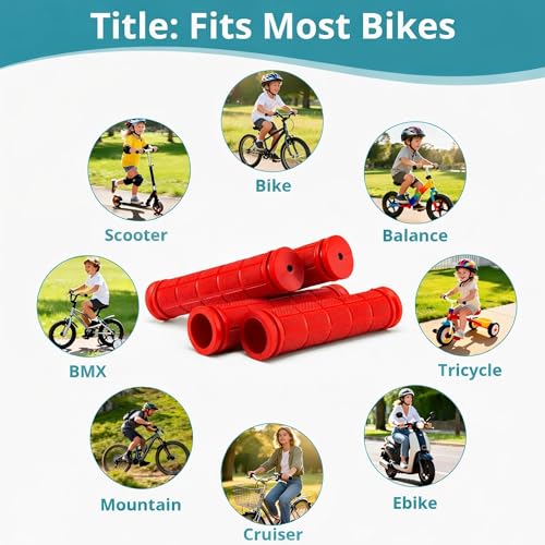 Image of CHUNZEXI 4 PCS Bike Handlebar Grips, Rubber Bicycle Bar Grips Replacement, Non-Slip Handle Grips for Kids Bikes, Scooters, BMX, Mountain & Cruiser Bikes