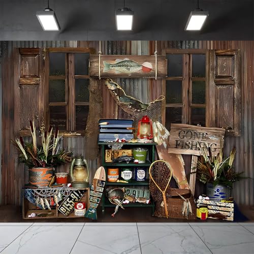 Fondo Fotográfico Madera Rústica Tema Pesca 7x5ft miniatura 2
