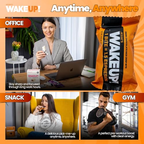 Image of WAKE UP! Caffeinated Dark Chocolate Bites, 1.5 Espressos, 2 Pack (16 Bites)