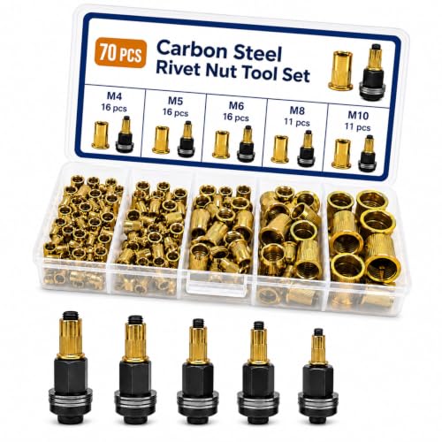Heavy Duty Carbon Steel Head Rivet Nut Tool Kit M3 M4 M5 M6 M8 (M4-M10)