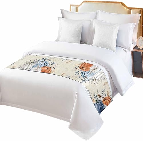 Miniatura 8 de Camino de cama naranja quemado para cama tamaño Queen, manta decorativa abstracta para pie de cama, pintura moderna al óleo, protector de ropa de