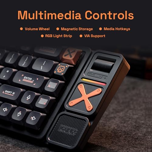 Image of IQUNIX Magi65 Pro Low Profile Mechanical Keyboard Wireless 65% Keyboard Ultra Slim for Creamy Typing, Hot Swappable, RGB Backlit, PBT Keycaps, Aluminum Case, BT /2.4G /USB-C, Mac /Windows (Shadow Black)