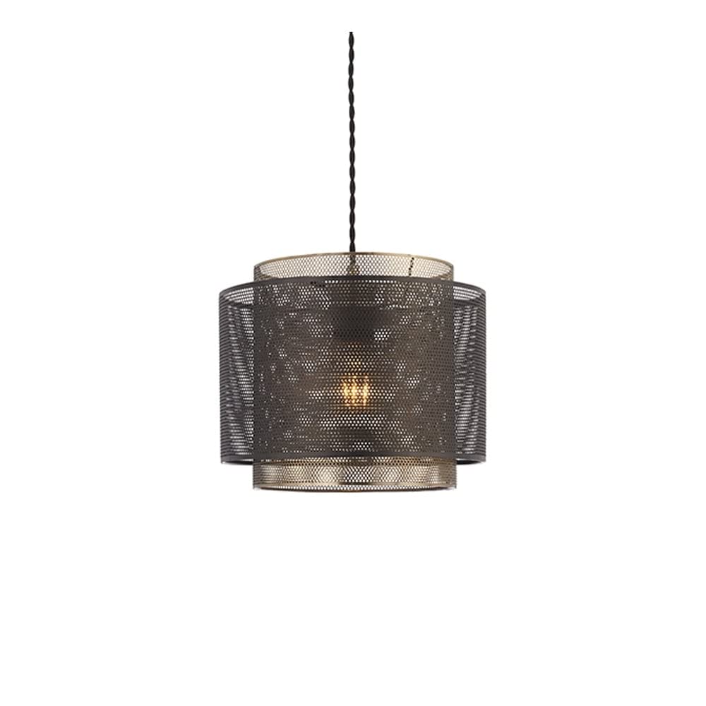 Endon 72831 Plexus Non Electric Shade In Matt Black And Antique Brass Plate - Diameter: 340mm