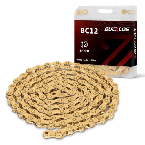 BUCKLOS 8/9/10/11/12 Speed Bike Chain for Shimano SRAM, TI-Gold/Colorful