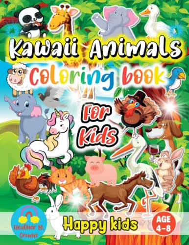 Kawaii ANIMALS Coloring book for kids: Ages 4-8 Cute, Unique, Big, Funny, Happy, Easy Coloring Drawings of the Happiest Animals for the Most Special Boys and Girls image 2