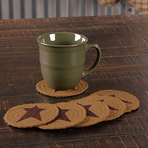 VHC-Brands-Heritage-Farms-Primitive-Coaster-Star-Set-of-6-Stenciled-Textured-Jute-Round-4 VHC Brands Heritage Farms Primitive Coaster Star Set of 6 Stenciled Textured Jute Round 4