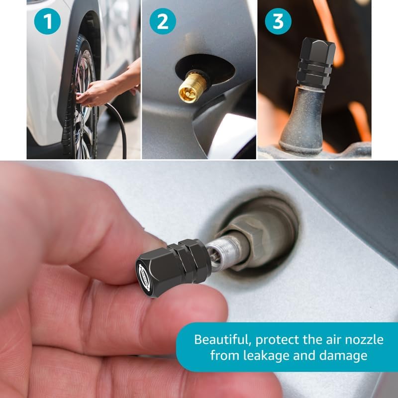 Miniatura 7 de 4 tapas para válvulas de neumáticos de automóvil, tapas antipolvo para Nissan Qashqai Versa Sentra Altima Rogue Murano Frontier Titan, tapas