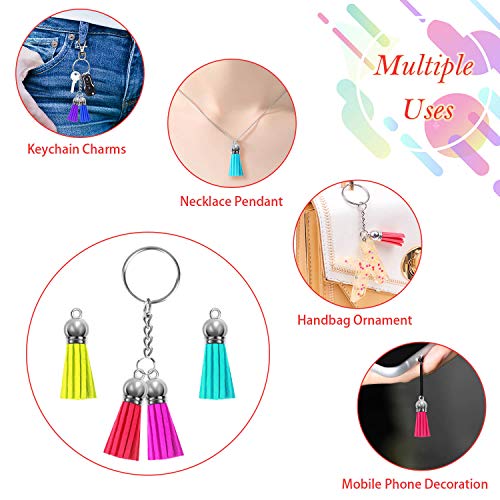 Cridoz KT-03 Keychain Tassles, Cridoz 200Pcs Bulk Keychain Rings Set Includes 50Pcs Tassels thumb #6