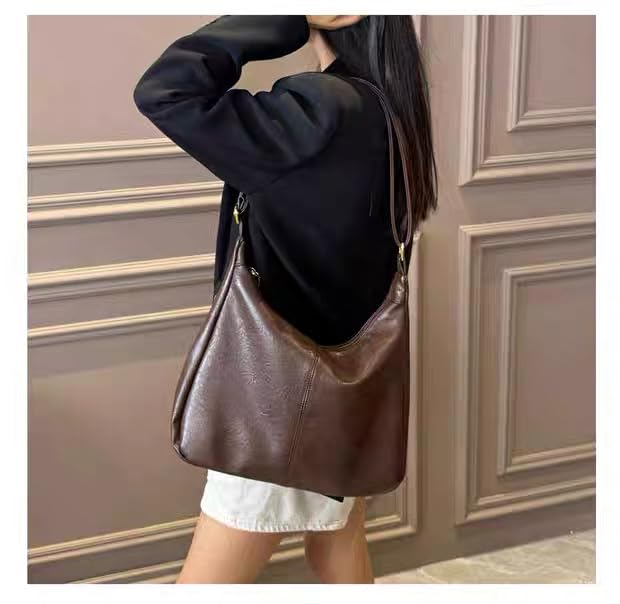 Slouchy Hobo Bags for Women, Soft Foldable Vegan Leather Shoulder Handbag Slouchy Tote Crossbody Bag for Work2