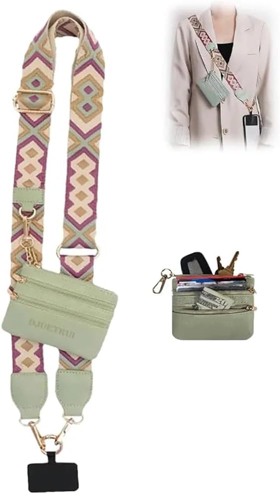 White Bow Phone Chain Crossbody Pearl Strap | 2in1 Wrist & Shouler Crossbody Lanyard | Pearl Beads Charms Chain with Phone Tether Patches | Compatible with Most Phones, Bag, Purse