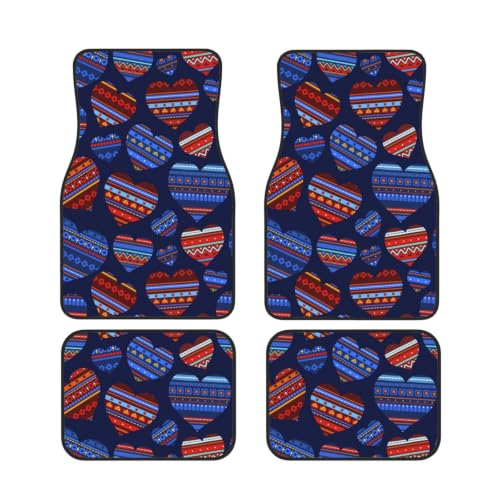 Alfombrillas para coche de neopreno con adorno étnico, juego de 4 unidades