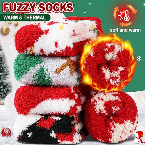 Image of ProEtrade Fuzzy Socks for Women Teen Girls Fluffy Christmas Cozy Slipper Cabin Soft Winter Warm Fleece Socks