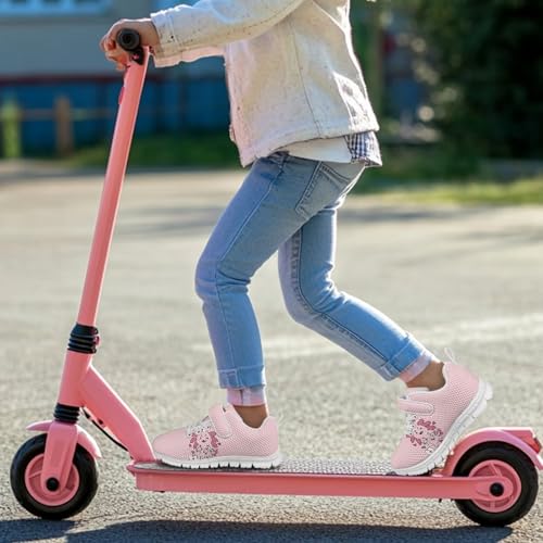 Girls' Athletic Shoes with Hook and Loop Kids Running Shoes for Travel2