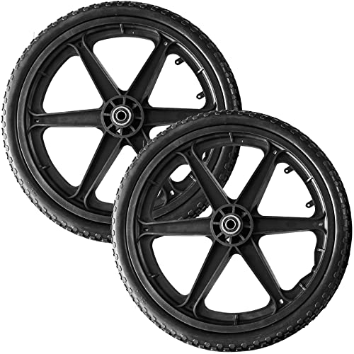 IHAYNER Flache, freie Wagenräder, 50,8 x 4,95 cm, flache Reifenmontage, mit 5/8 Zoll Lager, 1,58 cm Loch, geeignet für Gartenwagen, Rasenwagen, Traglast 100 kg, 2 Stück Cover