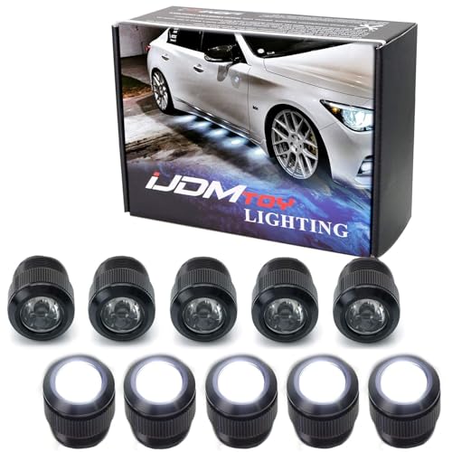 iJDMTOY 10pc Set Xeon White 30W High Power Flexible LED Lighting Kit Compatible With Car DRL/Driving Light or Undercar Puddle Ground Effect Lighting