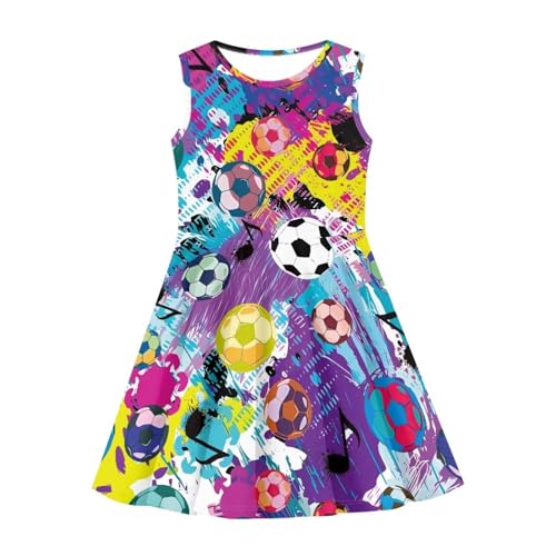 SYtrade Girls Crewneck Sleeveless Dress A-Line Maxi Party Dresses Casual Floral Sundress3