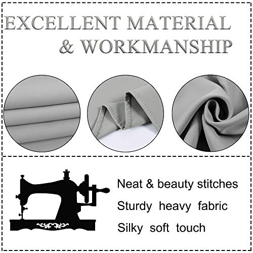 KEQIAOSUOCAI Grey Window Valances for Kitchen 52W x 18L-Light Gray Valances for Basement Bathroom