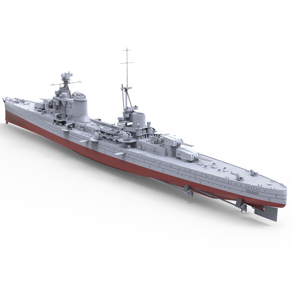 MRY-SFW SSC700755S-A 1/700 zestaw do budowy modeli wojskowych, Włochy, klasa Trento, ciężki krążownik, RN Bolzano, 1937, pełny kadłub