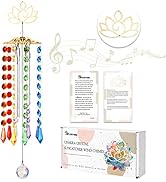 Crystal Suncatcher Wind Chimes, Chakra Hanging Chandelier Wind Chimes with Lotus Design, Crystal ...