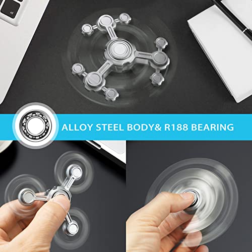 Image of Fidget Spinner Toy for Kids Adults Metal Figette, Hand Finger Spinners Stocking Stuffers Gifts for Teen Boys, Cool Gadgets Quiet Office Roller Desk Toy Anxiety Stress Relief Tools Calm ADHD Autism