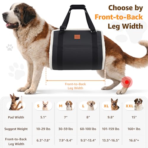 Image of Adjustable Dog Lift Harness Dog Sling for Large Dogs Hind Leg Support Soft Lift Support and Rehab Harness for Weak Rear Legs, Helps Senior, Injured, Disabled, After ACL Surgery Dogs (Black, XX-Large)