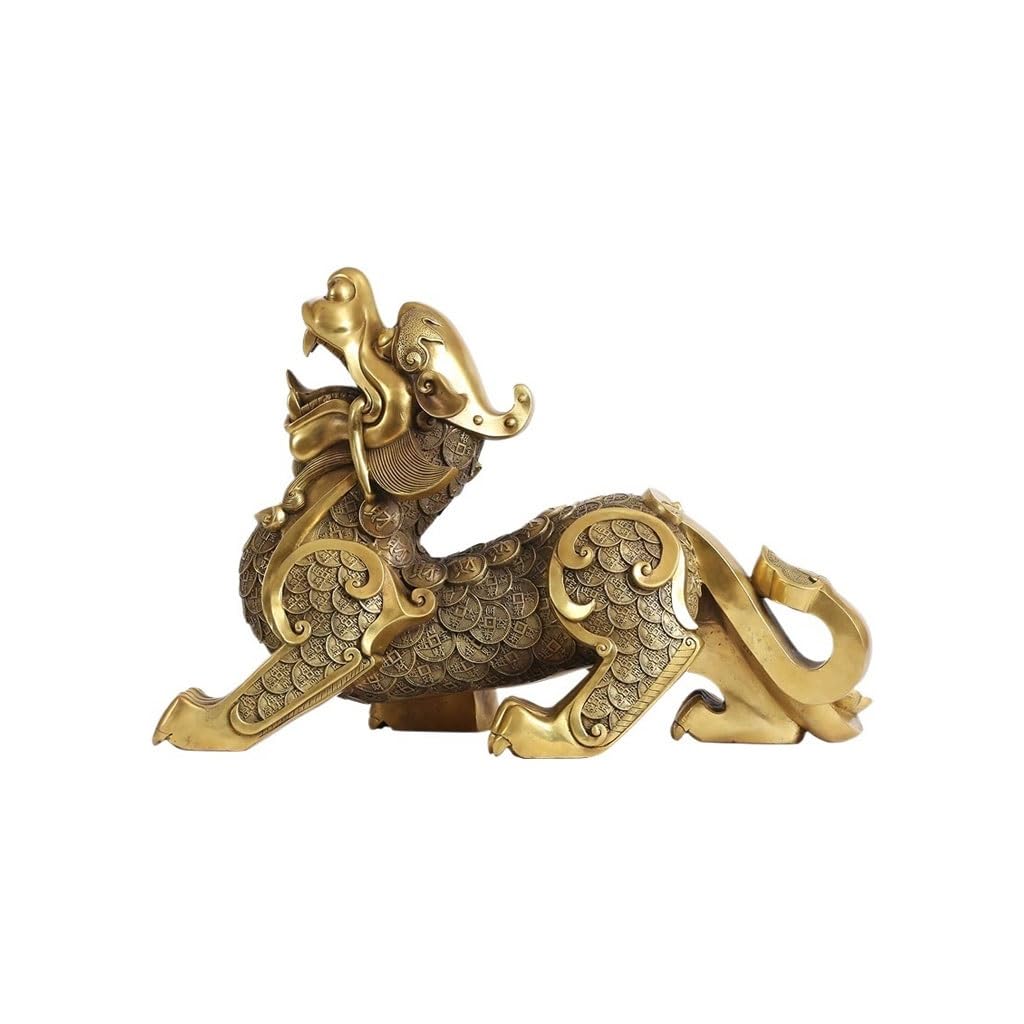 IUokLU Statue Modern Home Creative Pure Copper Handicraft Statue Antique Bookshelf Decoration Ornaments Brass Figurine