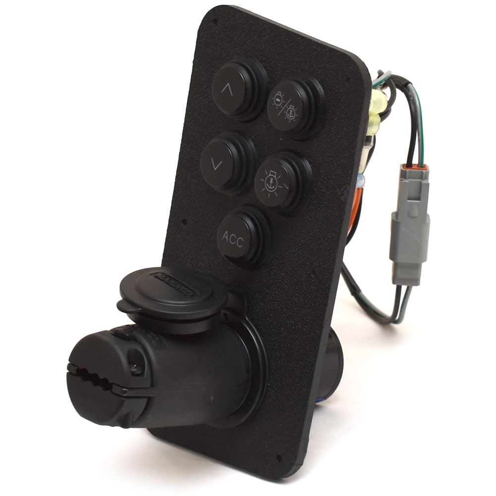 Tracker Boat Push Button Switch Panel 330440 | Black Textured Acrylic